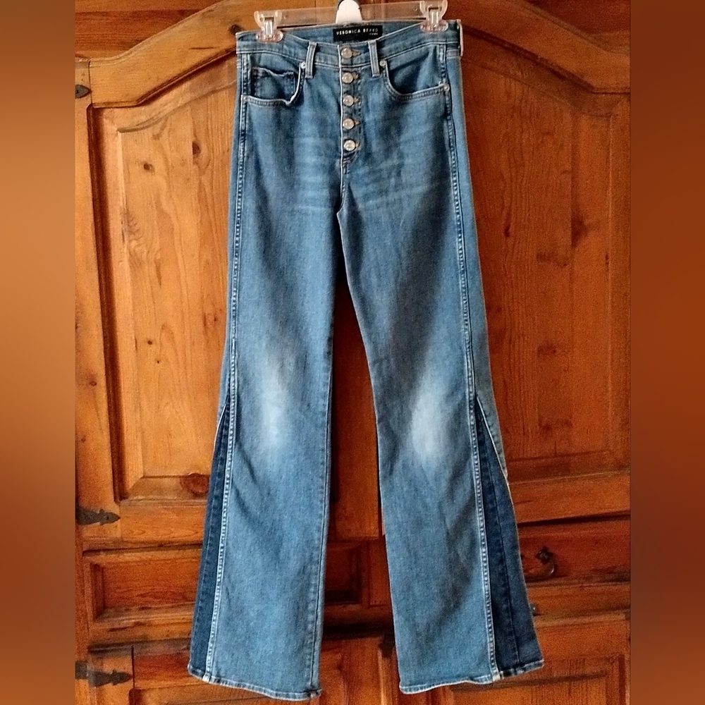 Veronica Beard Kiley High Rise Wide Leg Jeans Size 28 US 6